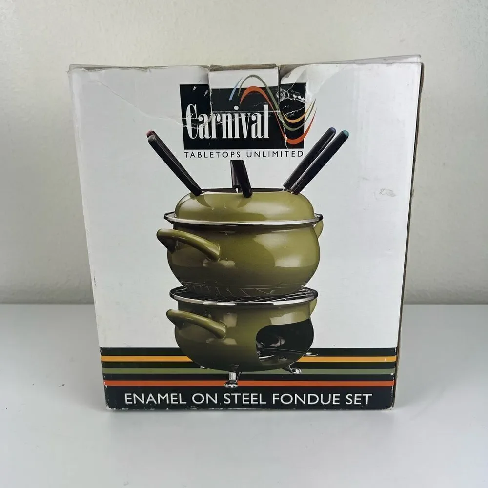 Carnival TABLETOPS UNLIMITED ENAMEL ON STEEL FONDUE SET